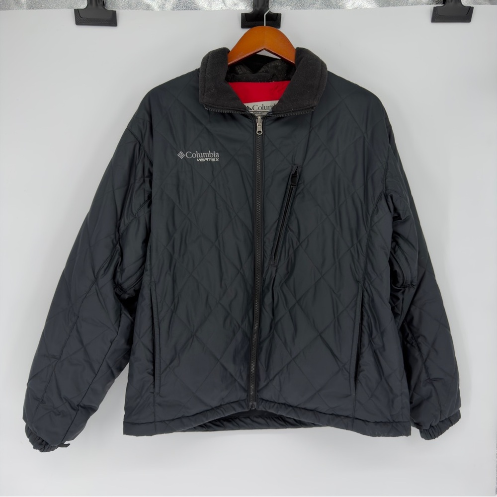 Columbia Black Vertex Interchange Quilted Jacket Large Mens